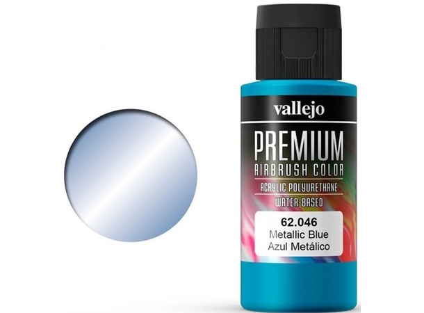 Vallejo Premium Metallic Blue 60ml Premium Airbrush Color - Metallic