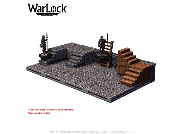 Warlock Tiles Stairs & Ladders Bygg din egen Dungeon i 3D!