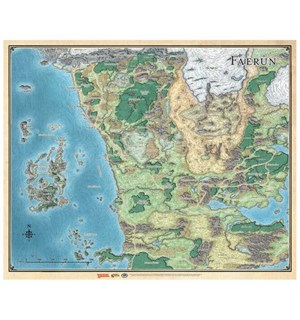 D&D Maps Faerun Realm & Sword Coast Dungeons & Dragons Vinyl Game Mat 68x83 