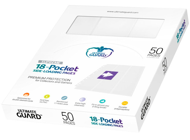 Pages 18-Pocket x50 Hvit Ultimate Guard Plastlommer 