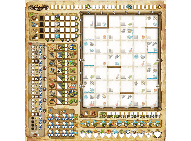 Paper Dungeons Brädspel A Dungeon Scrawler Game 