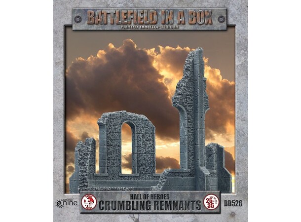 Terreng Crumbling Remnants 17cm Ferdigmalt - Battlefield in a Box 