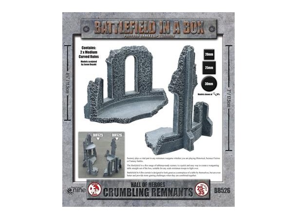 Terreng Crumbling Remnants 17cm Ferdigmalt - Battlefield in a Box 