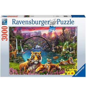 Tigere i paradiset 3000 biter Puslespill Ravensburger Puzzle 