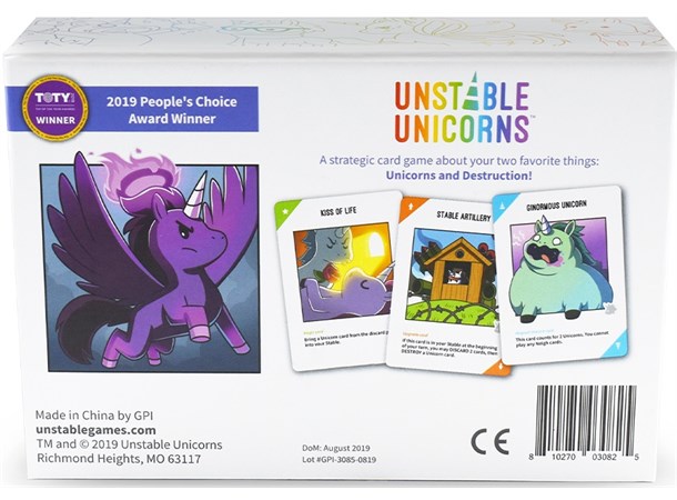 Unstable Unicorns Brettspill Norske regler 