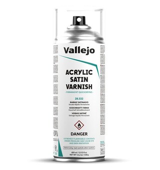 Vallejo Acrylic Satin Varnish 400ml Satin/Semi matt Klarlakk Sprayboks