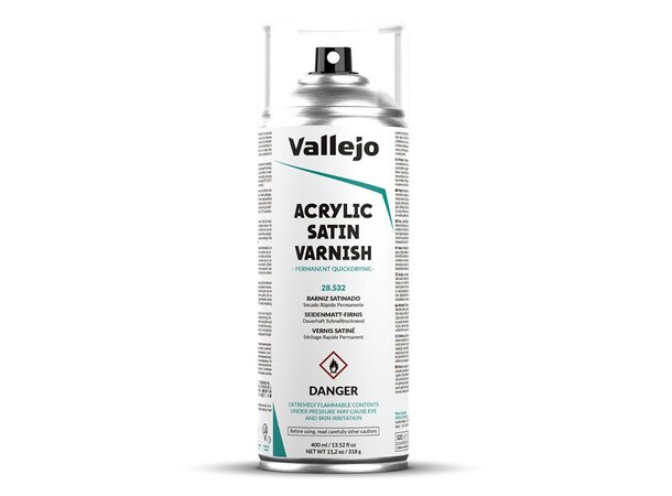 Vallejo Acrylic Satin Varnish 400ml Satin/Semi matt Klarlakk Sprayboks 