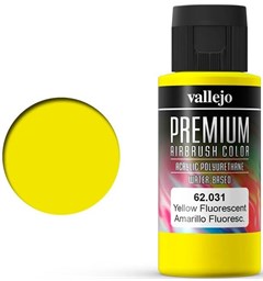 Vallejo Premium Fluo Yellow 60ml Premium Airbrush Color - Fluorescent