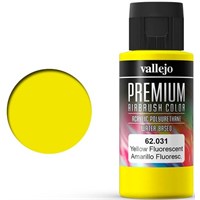 Vallejo Premium Fluo Yellow 60ml Premium Airbrush Color - Fluorescent