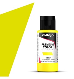 Vallejo Premium Fluo Yellow 60ml Premium Airbrush Color - Fluorescent