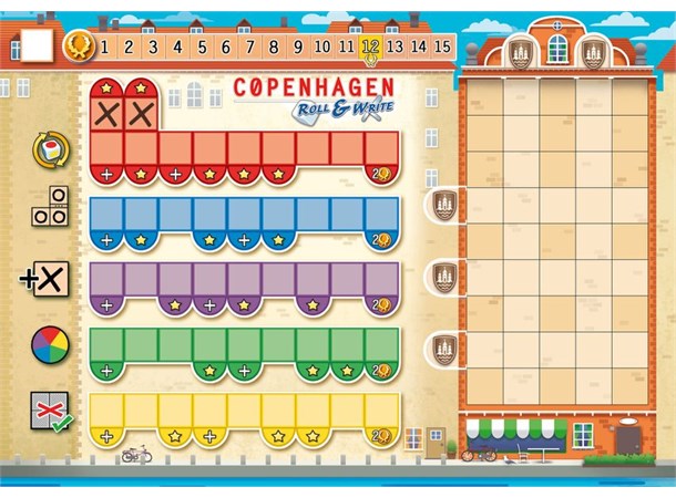 Copenhagen Roll & Write Brettspill Norsk