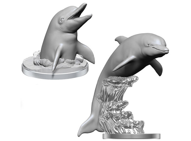 D&D Figur Deep Cuts Dolphins Dungeons & Dragons - Ej målad 