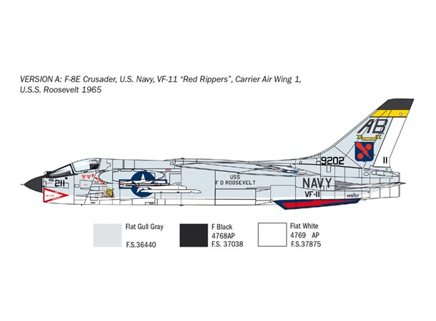 F-8E Crusader Italeri 1:72 Byggesett