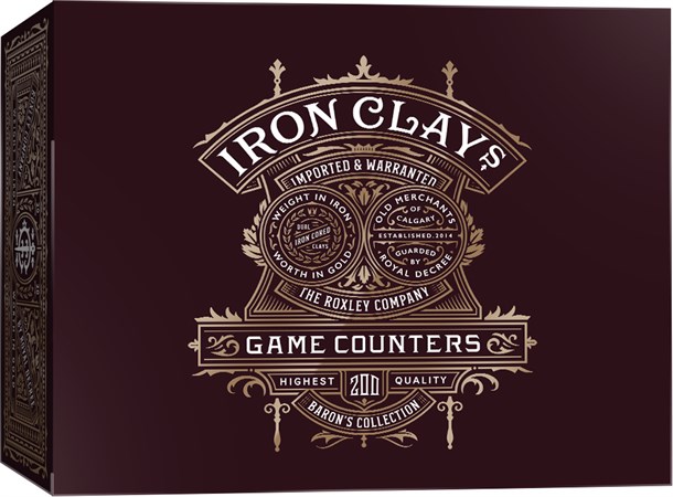 Iron Clays Mynter 200 Sjetonger m/ verdi Luxury Game Counters Retail Edition