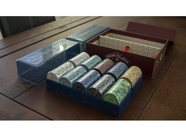 Iron Clays Mynter 200 Sjetonger m/verdi Luxury Game Counters Retail Edition 