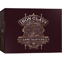 Iron Clays Mynter 200 Sjetonger m/verdi Luxury Game Counters Retail Edition