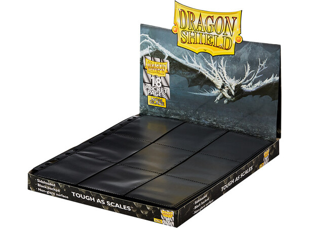 Plastficka 18-Pocket SideLoad Svart x 50 Dragon Shield Pages Passar Double Sleeve 