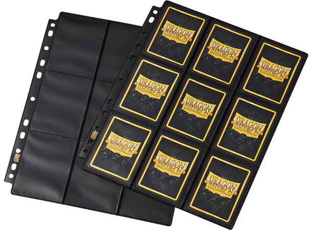 Plastlomme 18-Pocket SideLoad Svart x 50 Dragon Shield Pages Passer Double Sleeve 