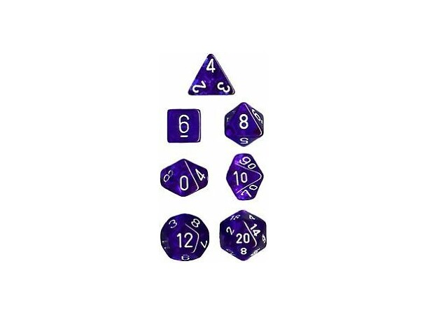 RPG Dice Set Blå/Vit - 7 st Chessex 23076 Translucent Blue/White 