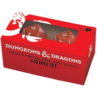 RPG Terning D&D Dice D20 Metal Red/White D20 terninger til rollespill - 2 stk