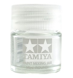Tamiya Paint Mixing Jar Mini Round 10ml Malingsglass - tett lokk med pakning