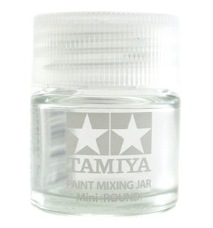 Tamiya Paint Mixing Jar Mini Round 10ml Malingsglass - tett lokk med pakning 