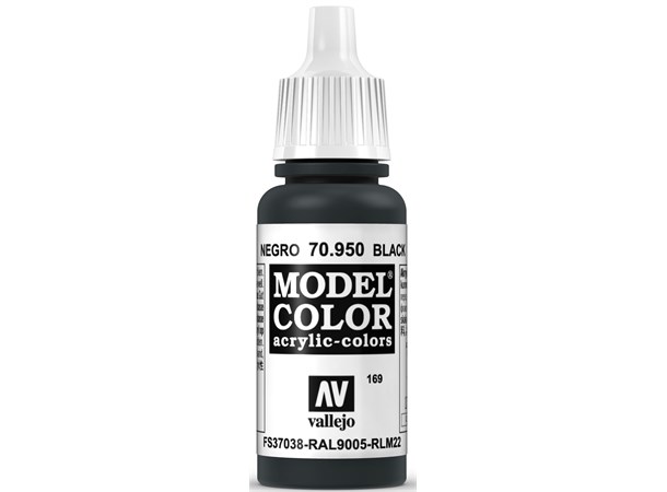 Vallejo Akryl Model Color Black Mat Tilsvarer Italeri 4768AP/Tamiya XF-1