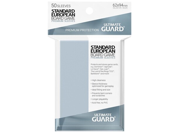 Brädspel Kortskydd 50st 62x94mm EU Standard - Ultimate Guard 