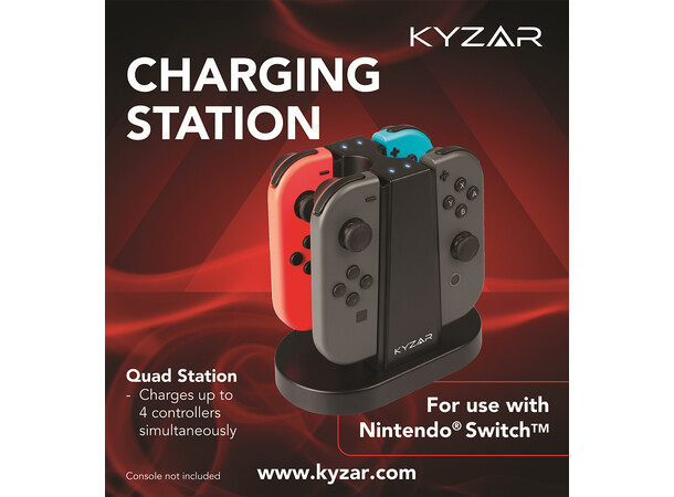 Laddningsstation för Switch Joy-Con Ladda upp till 4 kontroller samtidigt 