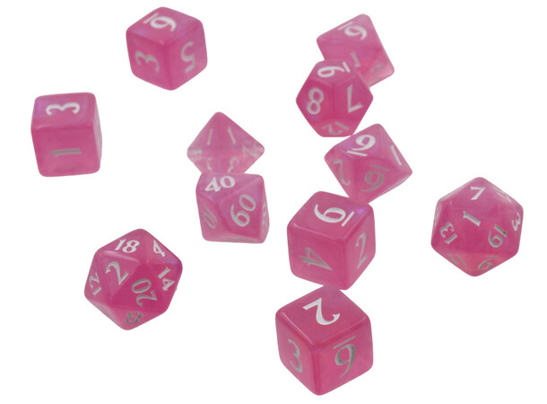 RPG Dice Set Eclipse 11 Hot Pink Tärningsset för rollspel 