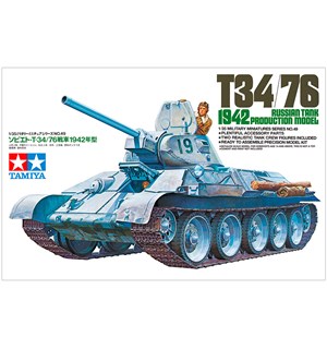 Russian Tank T34/76 1942 Production Tamiya 1:35 Byggesett 