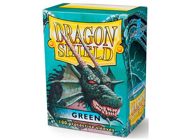 Sleeves Classic Green x100 - 63x88 m/box Dragon Shield Kortbeskyttere med deckbox