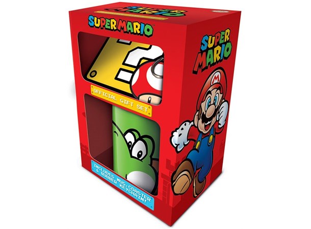 Super Mario Yoshi Gift Set Kopp + Coaster + Nøkkelring