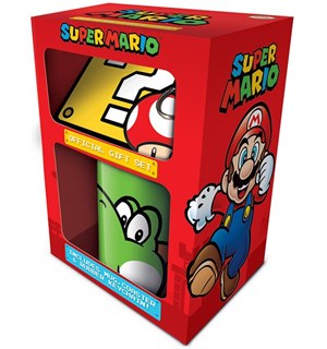 Super Mario Yoshi Gift Set Kopp + Coaster + Nøkkelring 