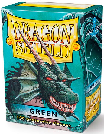Sleeves Classic Green x100 - 63x88 m/box Dragon Shield Kortbeskyttere med deckbox