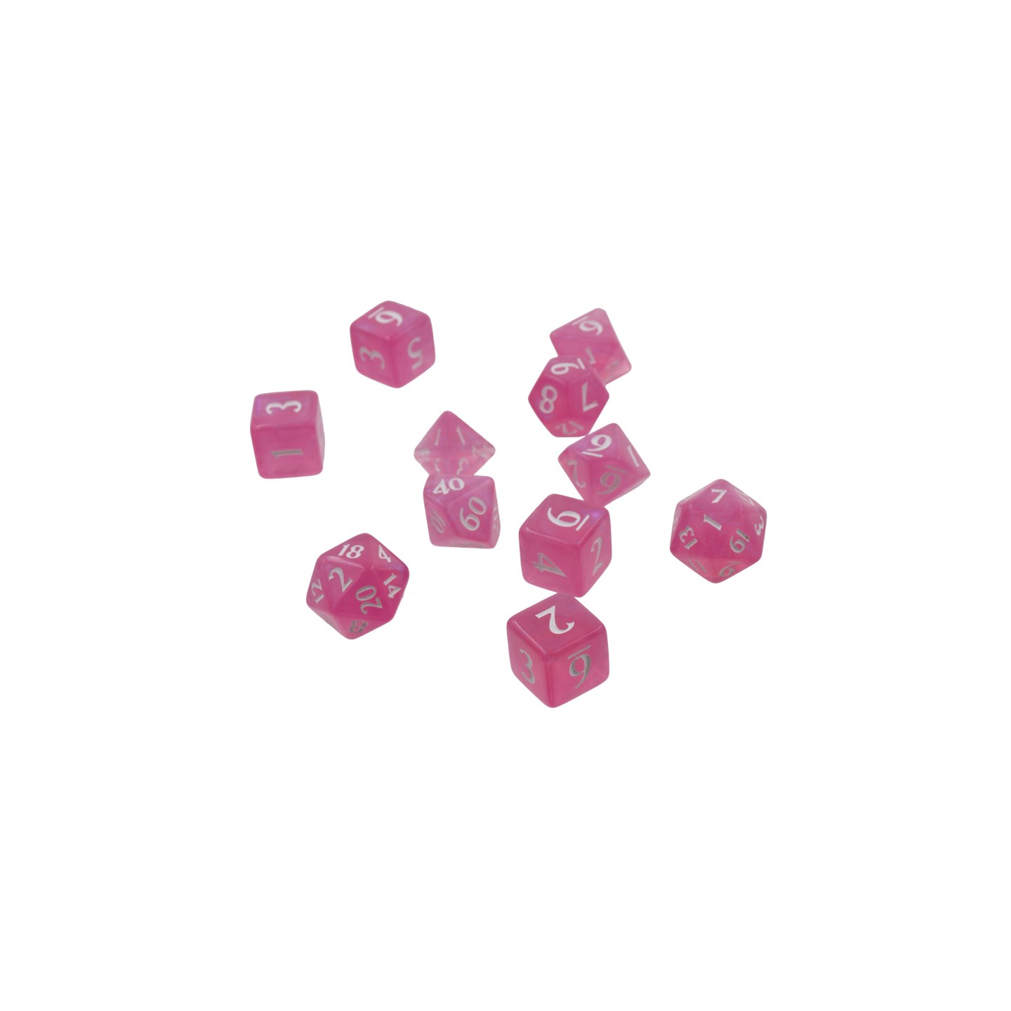 RPG Dice Set Eclipse 11 Hot Pink Terninger til rollespill - 11 stk