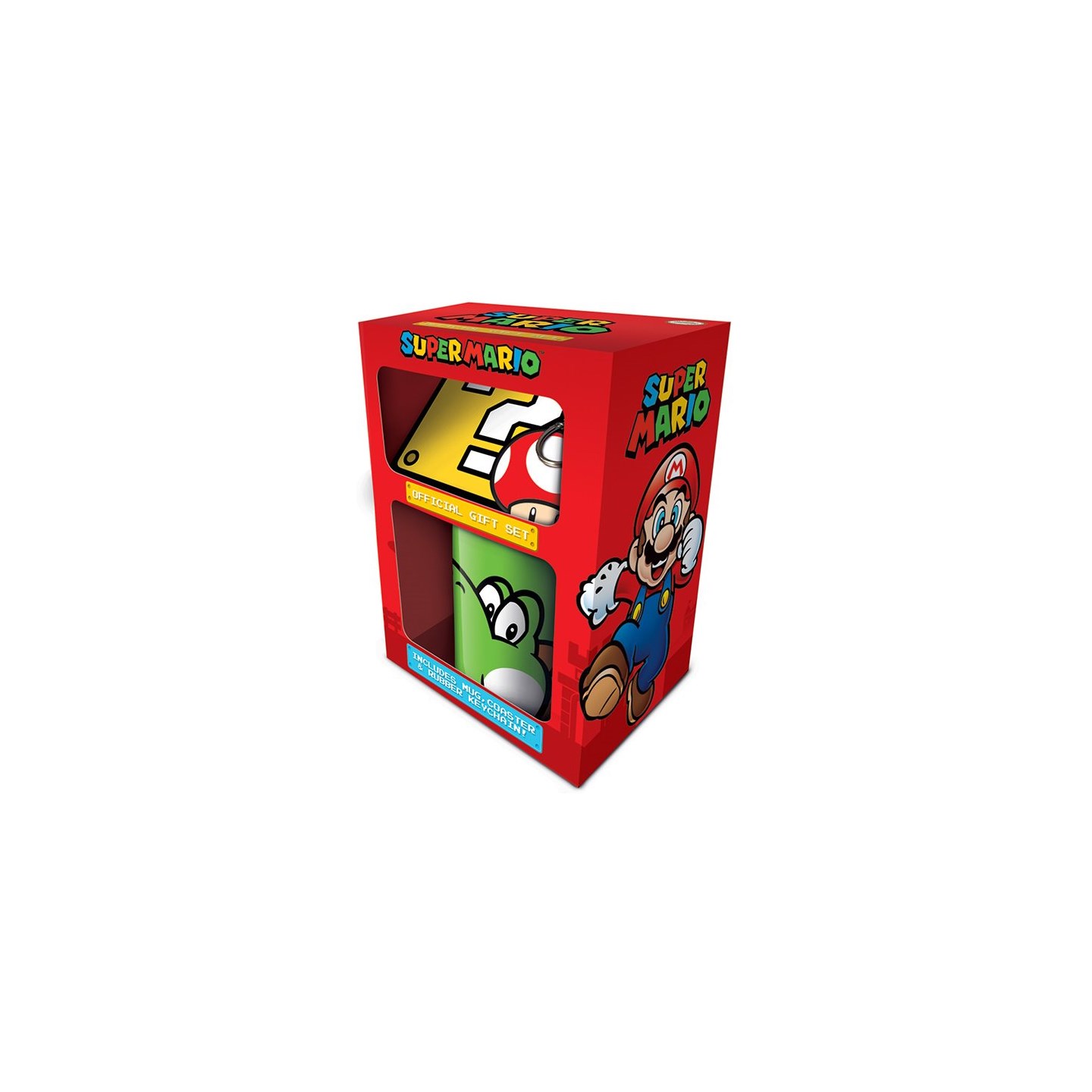 Super Mario Yoshi Gift Set Kopp + Coaster + Nøkkelring