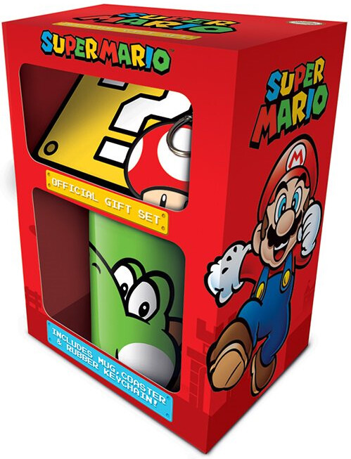 Super Mario Yoshi Gift Set Kopp + Coaster + Nøkkelring