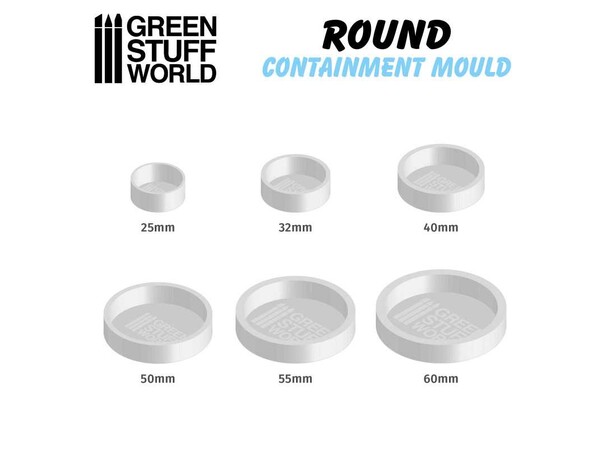 Bases Containment Moulds Round x6 Green Stuff World 