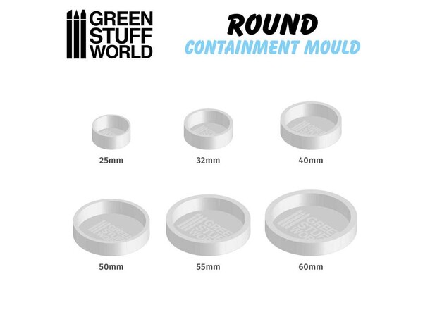 Bases Containment Moulds Round x6 Green Stuff World