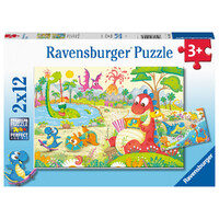 Dinosaurvenner Puslespill 2x12 biter Ravensburger Puzzle