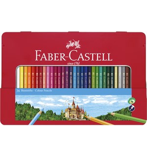 Faber Castell Color Pencil Fargeblyante 36 fargeblyanter i metallboks 