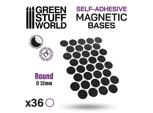 Magnetic Bases - 32mm (36 stk) Green Stuff World
