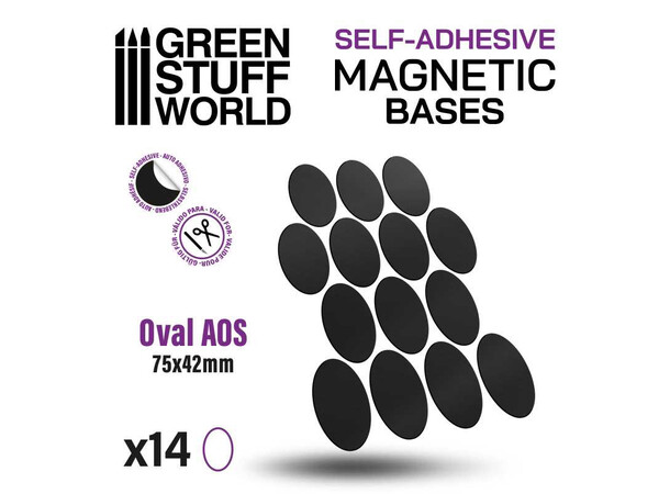 Magnetic Bases - 75x42mm (14 st) Green Stuff World 