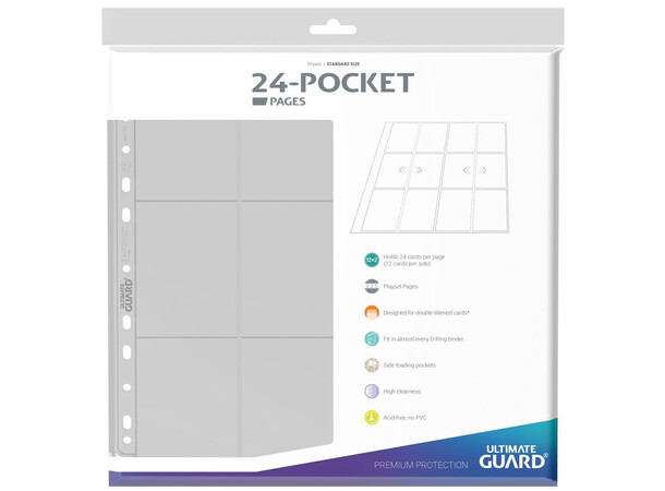 Pages 24-Pocket QuadRow x10 Klar Ultimate Guard Plastlommer 