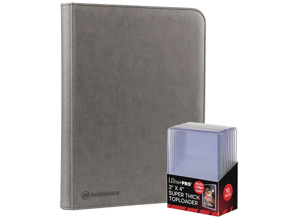 Rebinder Toploader Binder 9-Pocket Grey 