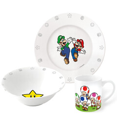 Super Mario Frokostsett Keramik 3 deler