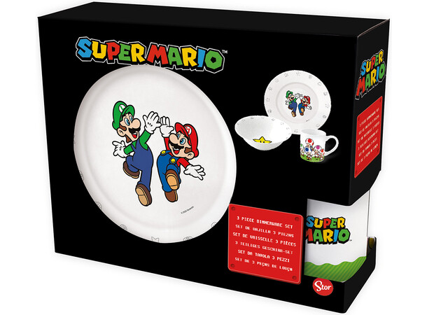 Super Mario Frokostsett Keramik 3 deler