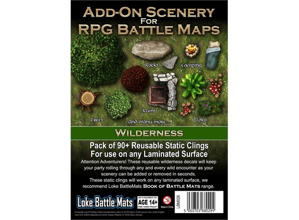 Book of Battlemats ADD-ON Wilderness Klistremerker til Book of Battlemats