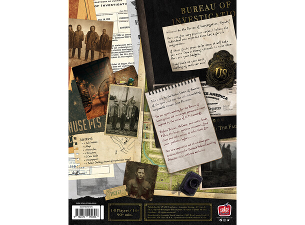 Bureau of Investigation Brädspel Investigations in Arkham & Elsewhere 